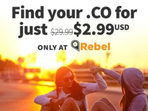 Đăng ký tên miền .CO chỉ 2.99$ tại Rebel
