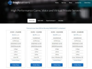 TragicServers khuyến mại KVM VPS, tặng Free Credit, IPv4, nhân đôi HDD và RAM