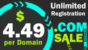 Đăng ký không giới hạn tên miền .COM chỉ 4.49$ tại eWallHost